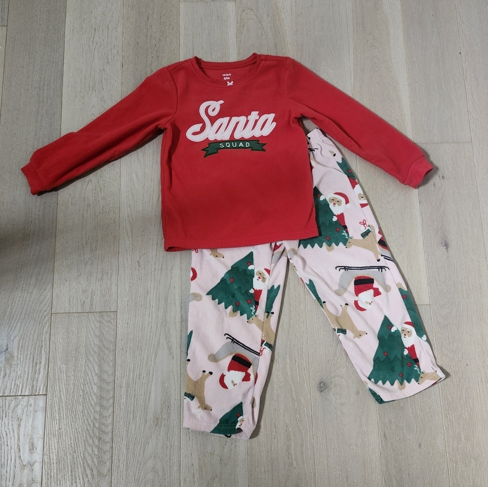Carter's Santa Squad Christmas Fleece Pjs 5Y